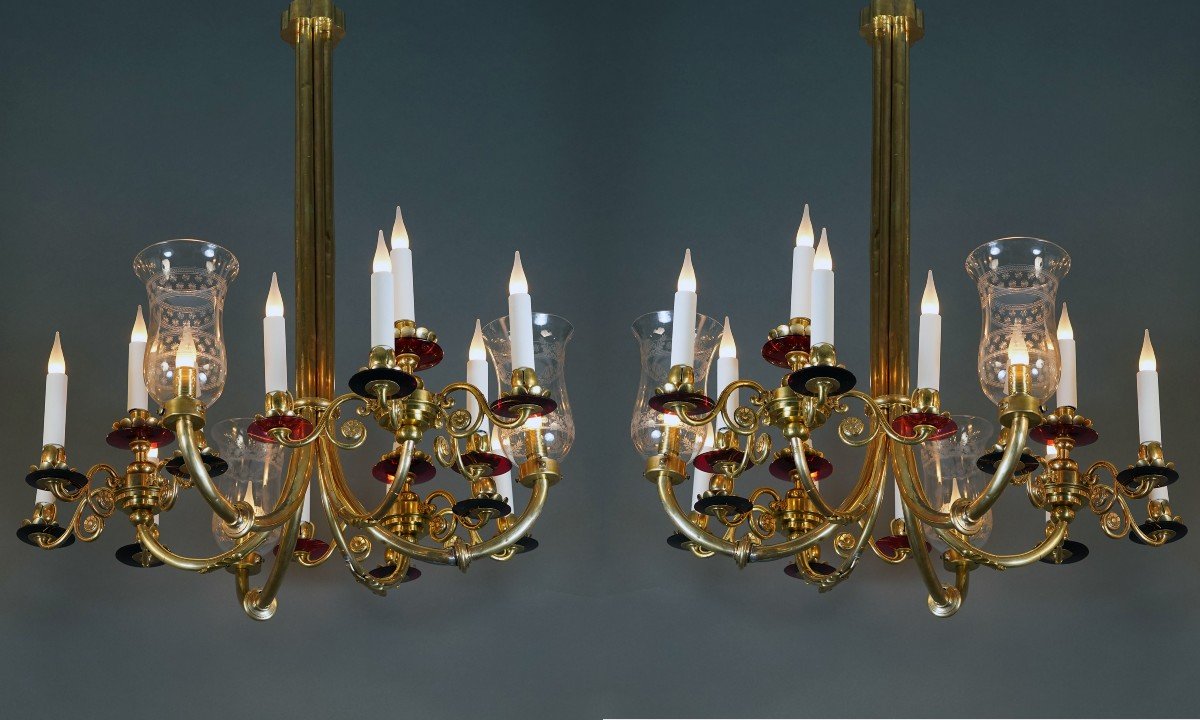 Pair Of Chandeliers, France, Circa 1950