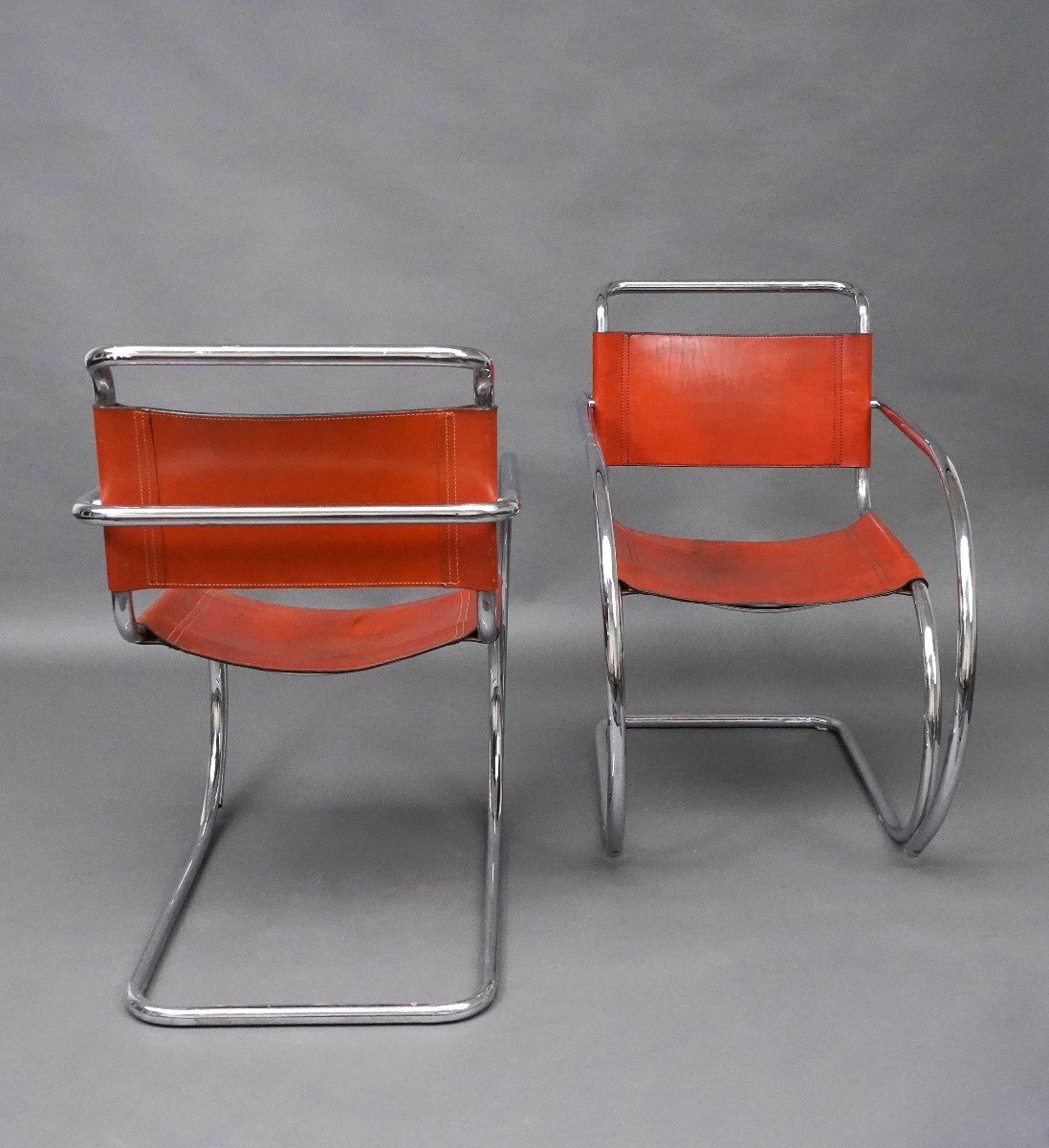 Pair Of Mr20 Armchairs, Based On The Model By Mies Van Der Rohe, Germany, Circa 1970-photo-4