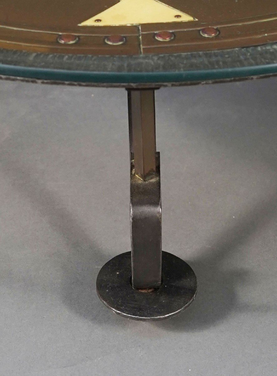 Table Basse en Métal Riveté, Angleterre, Circa 1930-photo-4
