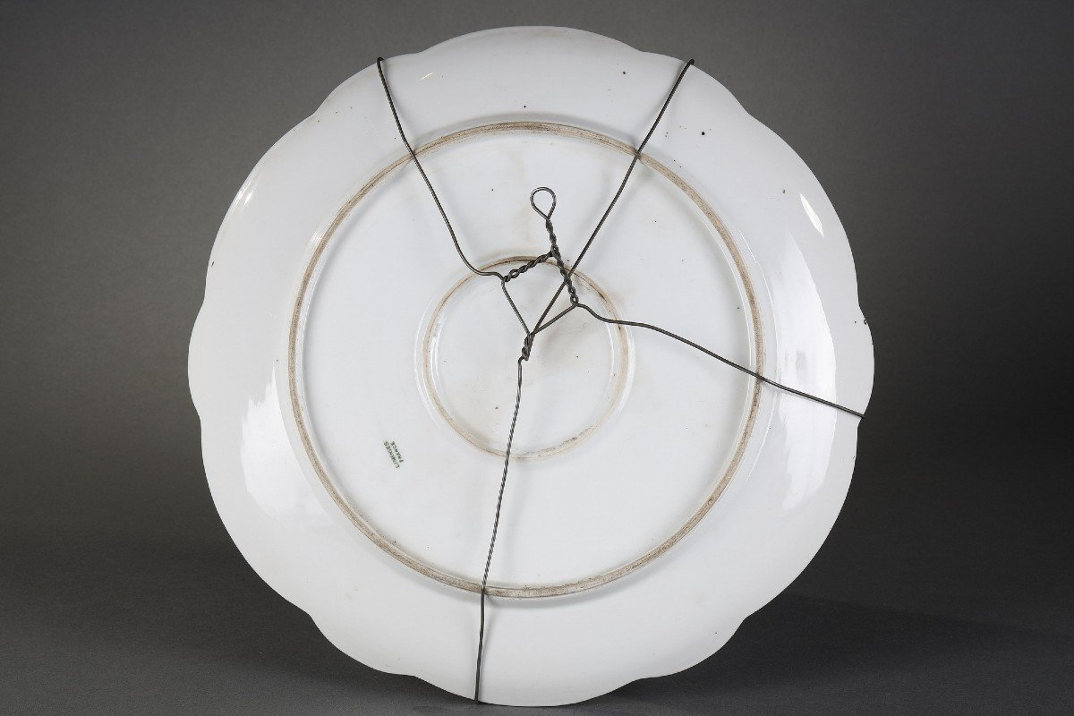 Plat "course Aux Anes", Signé  F. Merigot, Manufacture De Limoges, France, Circa 1860-photo-2