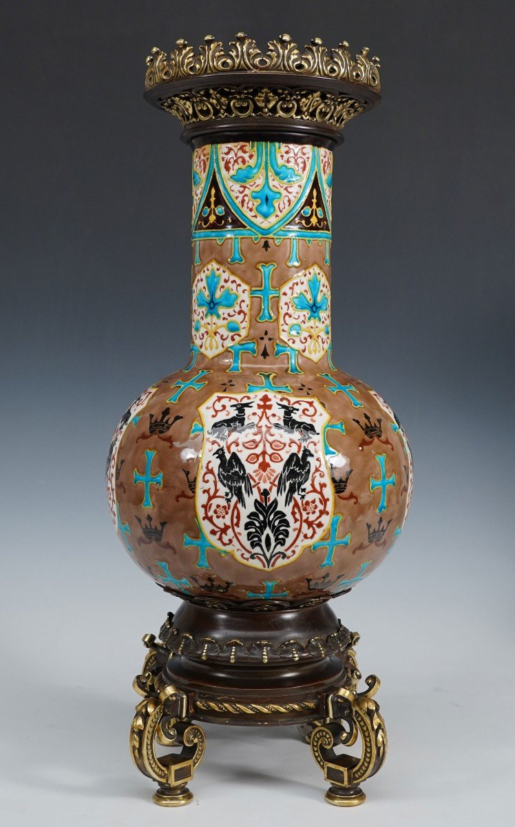 Pair Of Baluster Vases, J.vieillard & Cie And A. De Caranza, France, Circa 1880-photo-3