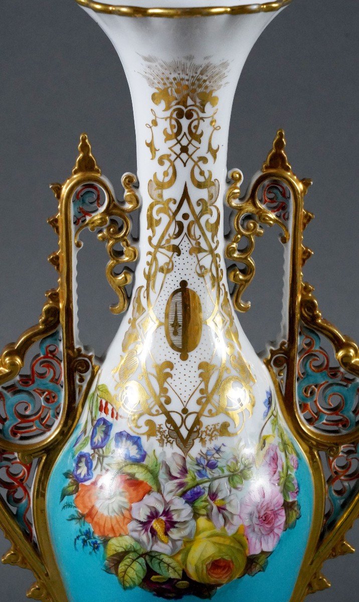 Paire De Vases Orientalisants Attr. Manufacture De Porcelaine De Paris, France, C1880-photo-4