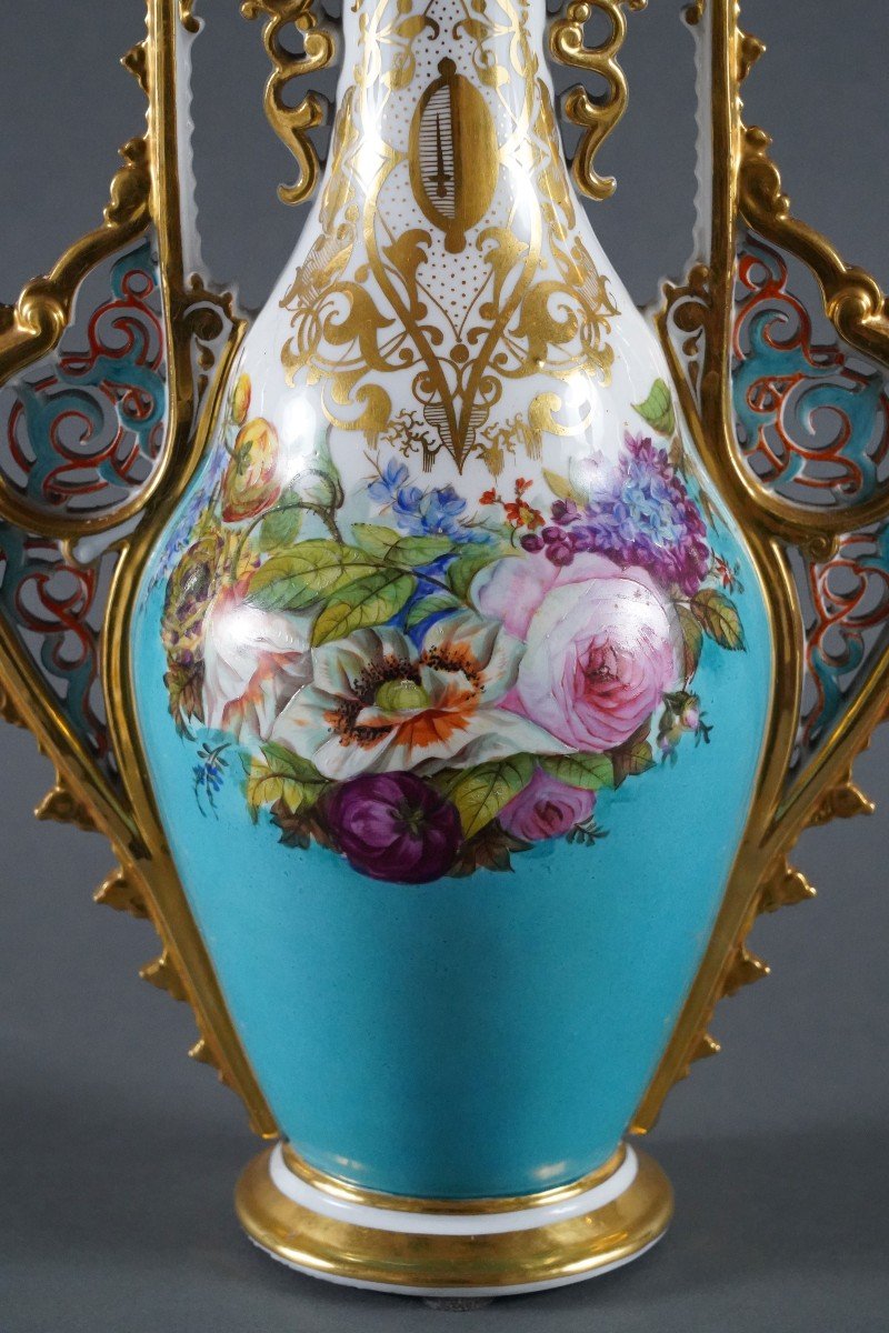 Paire De Vases Orientalisants Attr. Manufacture De Porcelaine De Paris, France, C1880-photo-2