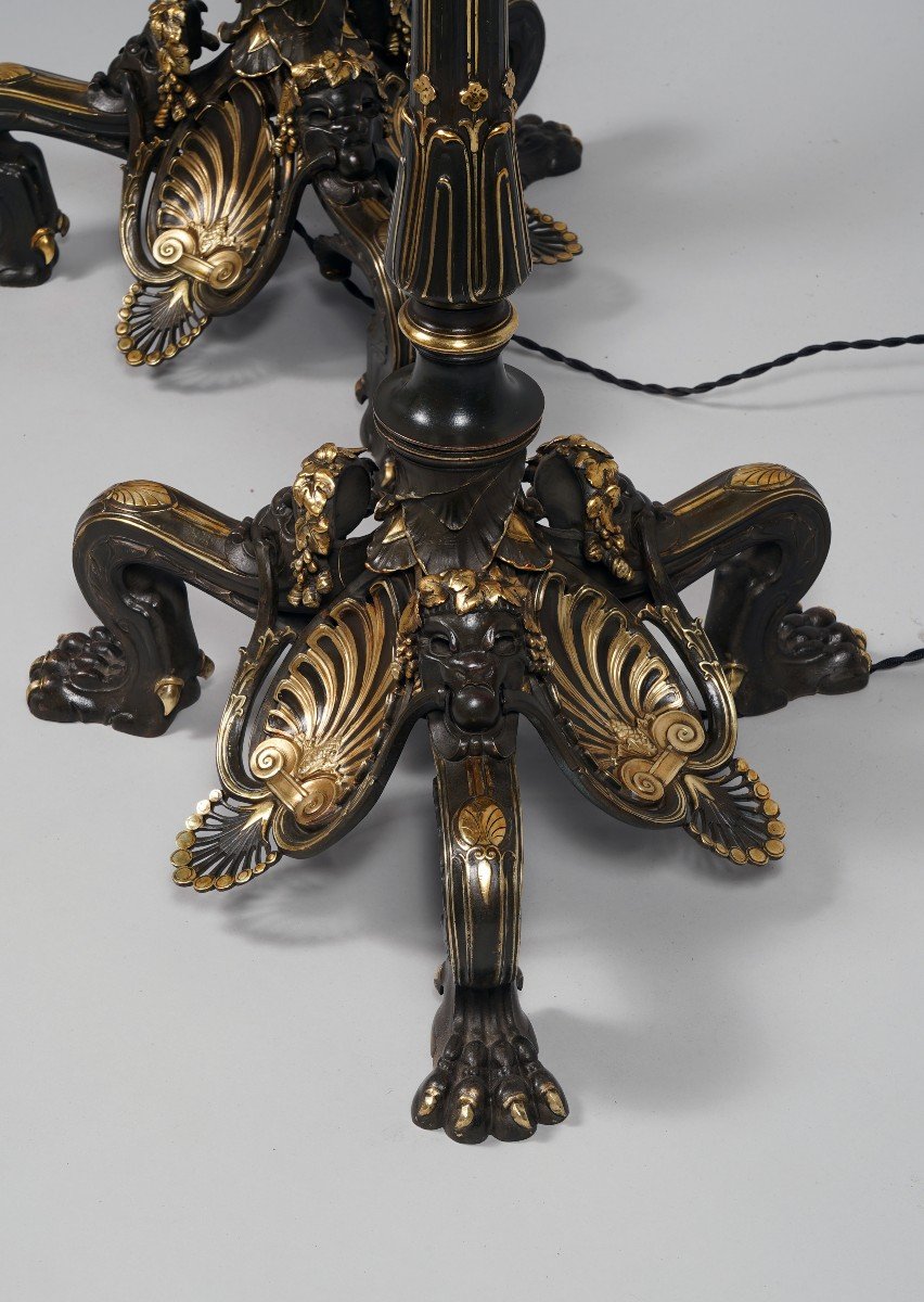 Pair Of Neo-greek Floor Lamps Attr. To Lacarrière, Delatour & Cie, France, Circa 1860-photo-3