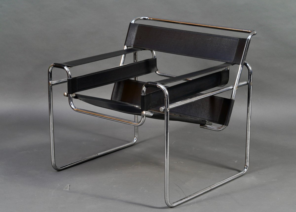 Paire De Fauteuils « Wassily», d'Après Le Model De Marcel Breuer Par Knoll, Circa 1980-photo-3