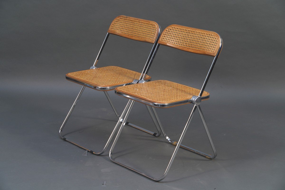 Suite Of Four “plia” Folding Chairs, Castelli/giancarlo Piretti, Italy, Circa 1960-photo-1