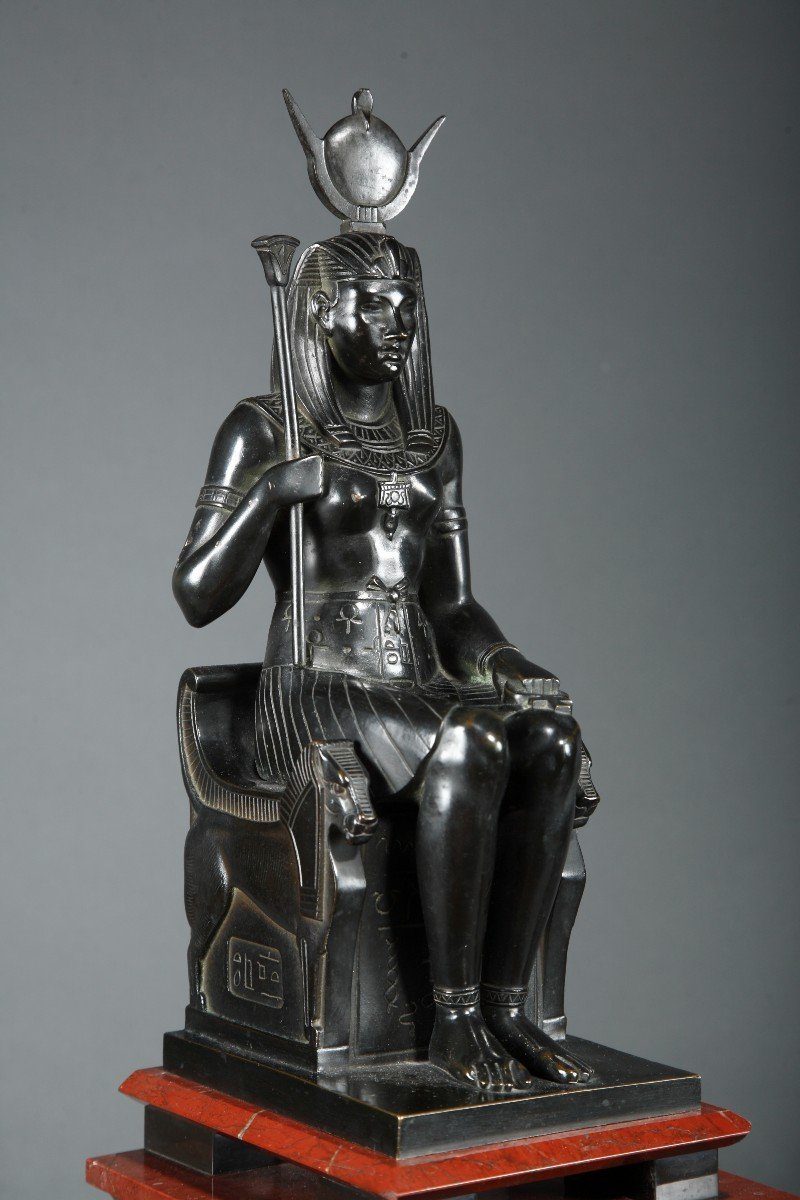 Neo-egyptian Clock Attr. To G. Servant, France, Circa 1870-photo-2