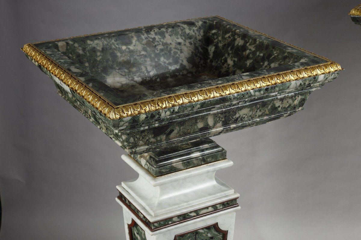 Pair Of Planters On Pedestals, France Early 20th Century-photo-6