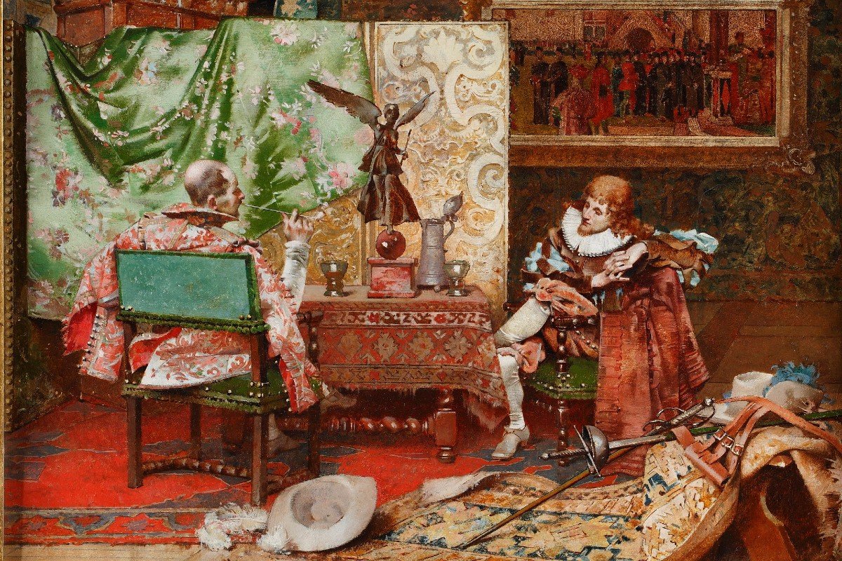"musketeers Resting" By E. Toudouze, France, Circa 1885-photo-3