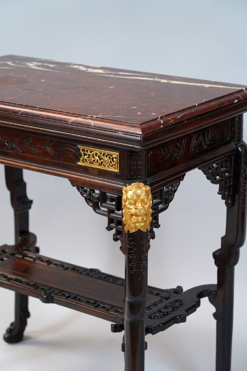 "japonisme" Writing-table By G. Viardot, France, Circa 1880-photo-1