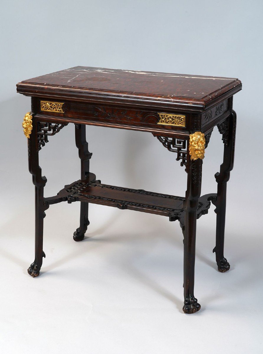 "japonisme" Writing-table By G. Viardot, France, Circa 1880-photo-2