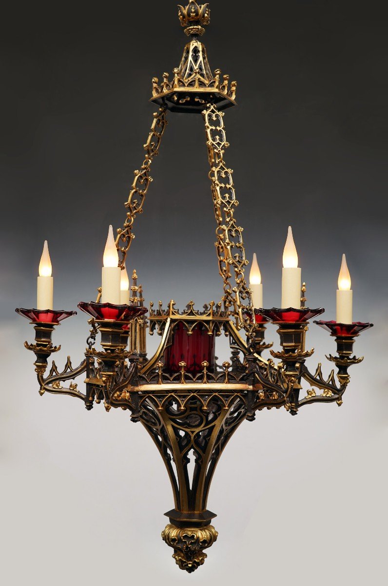 Neo-gothic Chandelier, France, Circa 1860