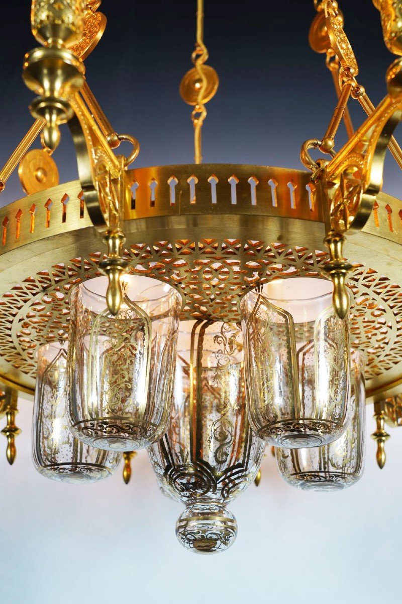 Ottoman Style Chandelier By F. Barbedienne, France, Circa 1880-photo-4