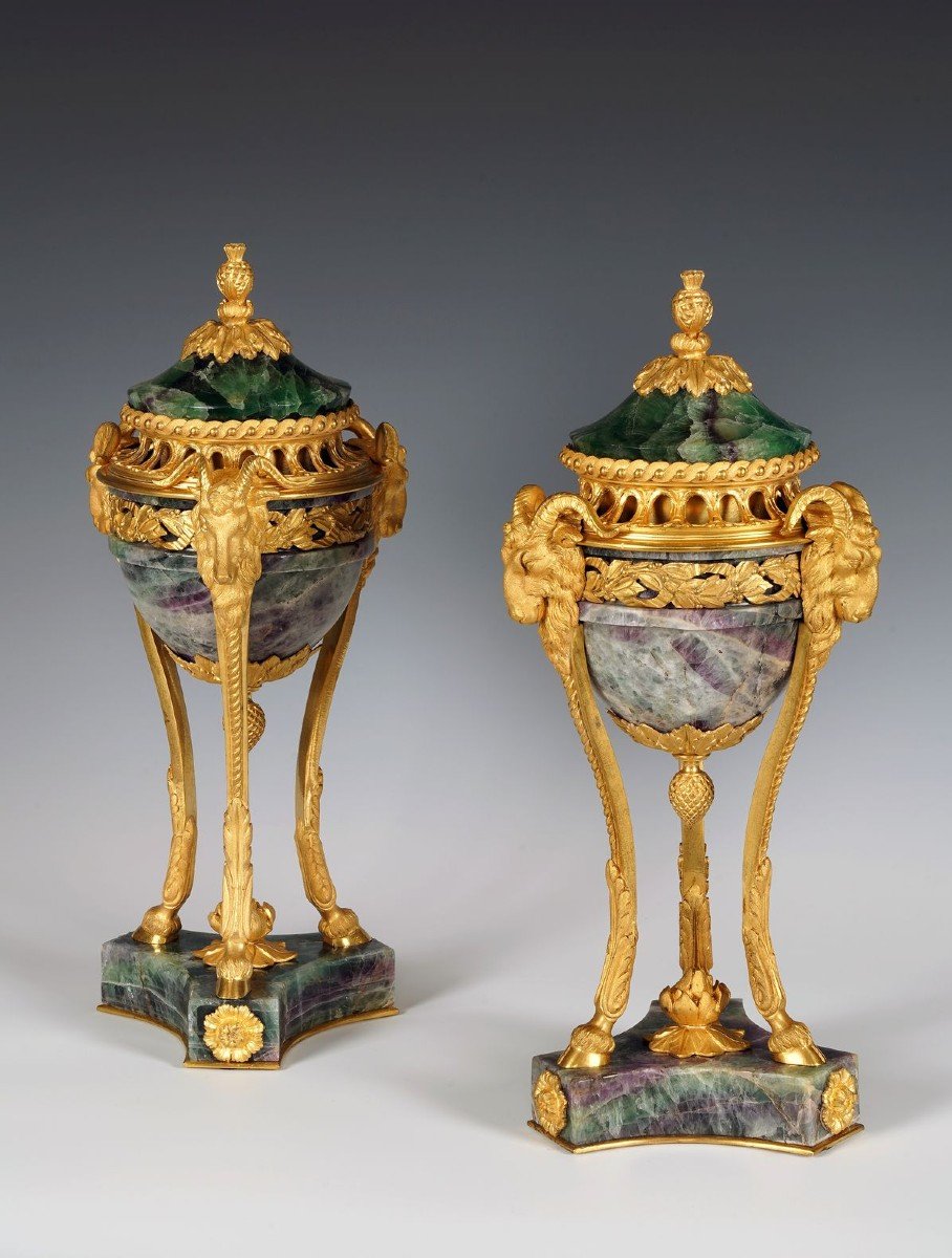 Pair Of « Rams » Perfume Burners Attr. To Maison Millet, France Circa 1870-photo-3