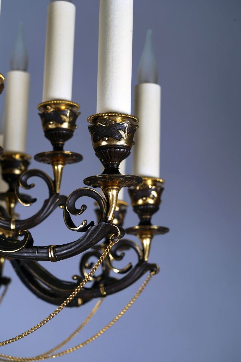 Neo-greek «cupid» Chandelier By A. Delafontaine & H. Cahieux, France  C 1850-photo-5