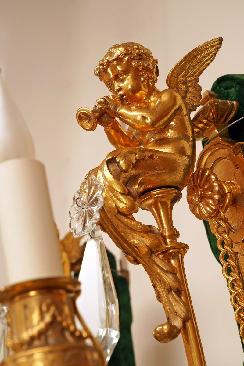 V. Paillard & Baccarat, Paire d'Appliques aux Médaillons, France, Circa 1870-photo-4