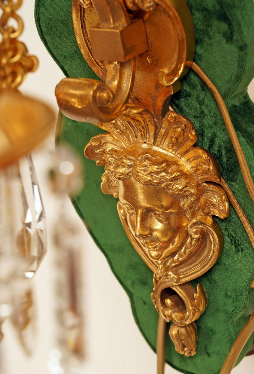 V. Paillard & Baccarat, Paire d'Appliques aux Médaillons, France, Circa 1870-photo-5