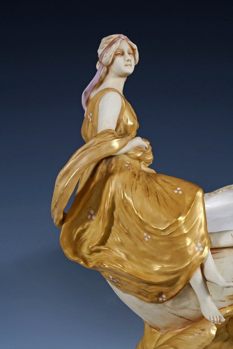 Royal Dux Bohemia, Coupe Art Nouveau, Bohême, Circa 1900-photo-6
