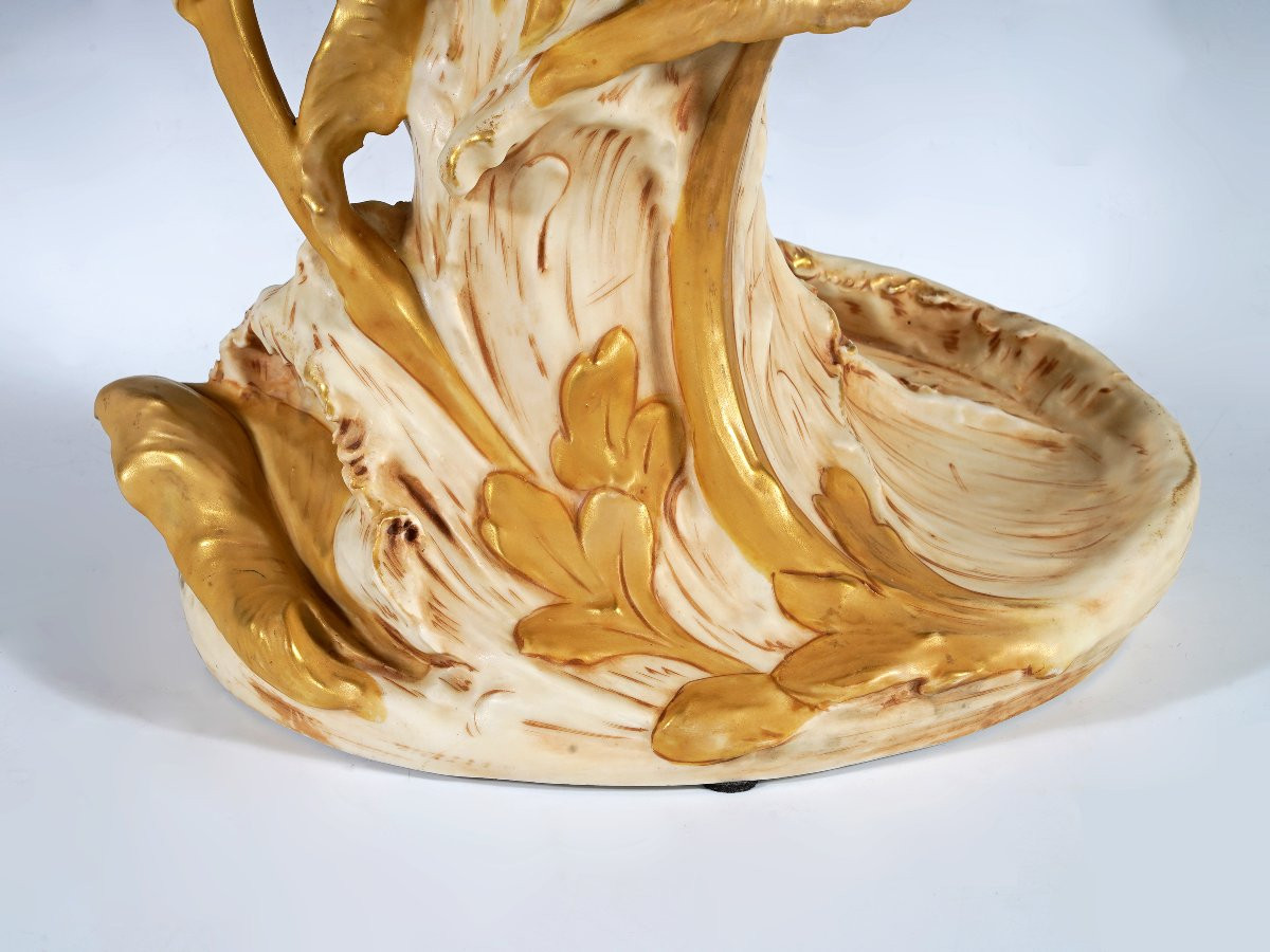 Royal Dux Bohemia, Coupe Art Nouveau, Bohême, Circa 1900-photo-7