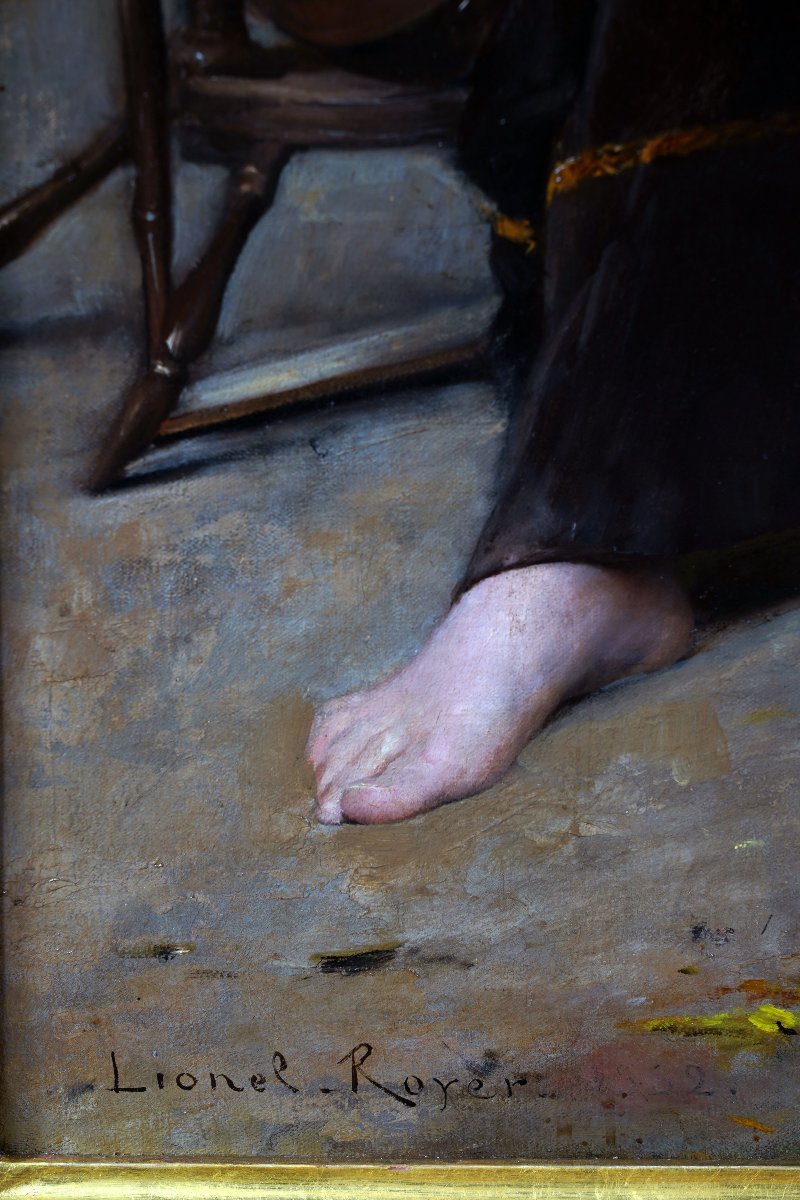 Lionel Royer, Huile sur toile "L’Amour contrarié", daté 1882 (?)-photo-2
