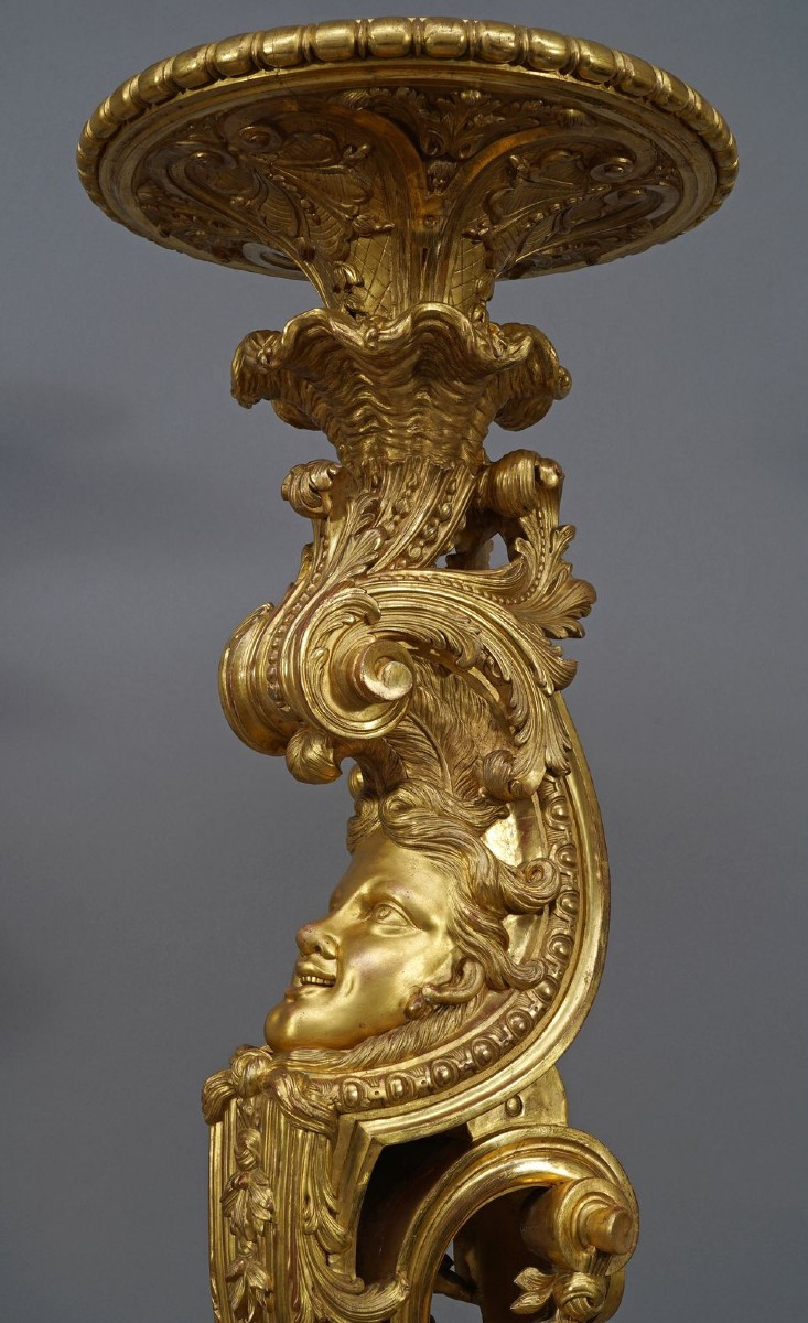 Paire de Porte-Torchères « aux Dauphins », France, Circa 1860-photo-1