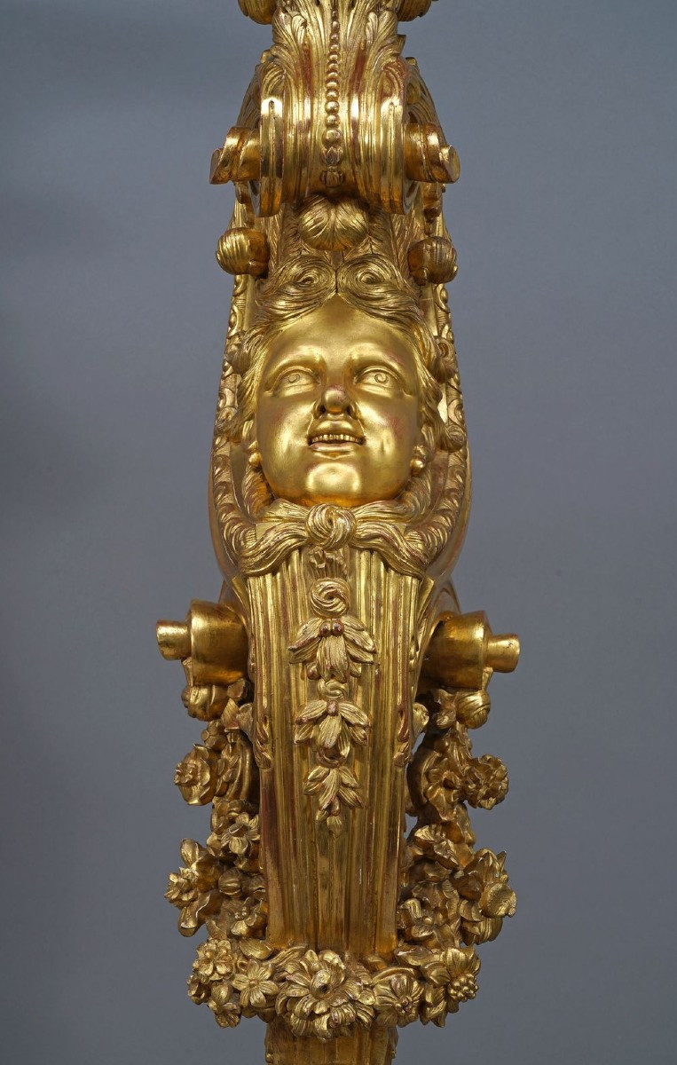 Paire de Porte-Torchères « aux Dauphins », France, Circa 1860-photo-2