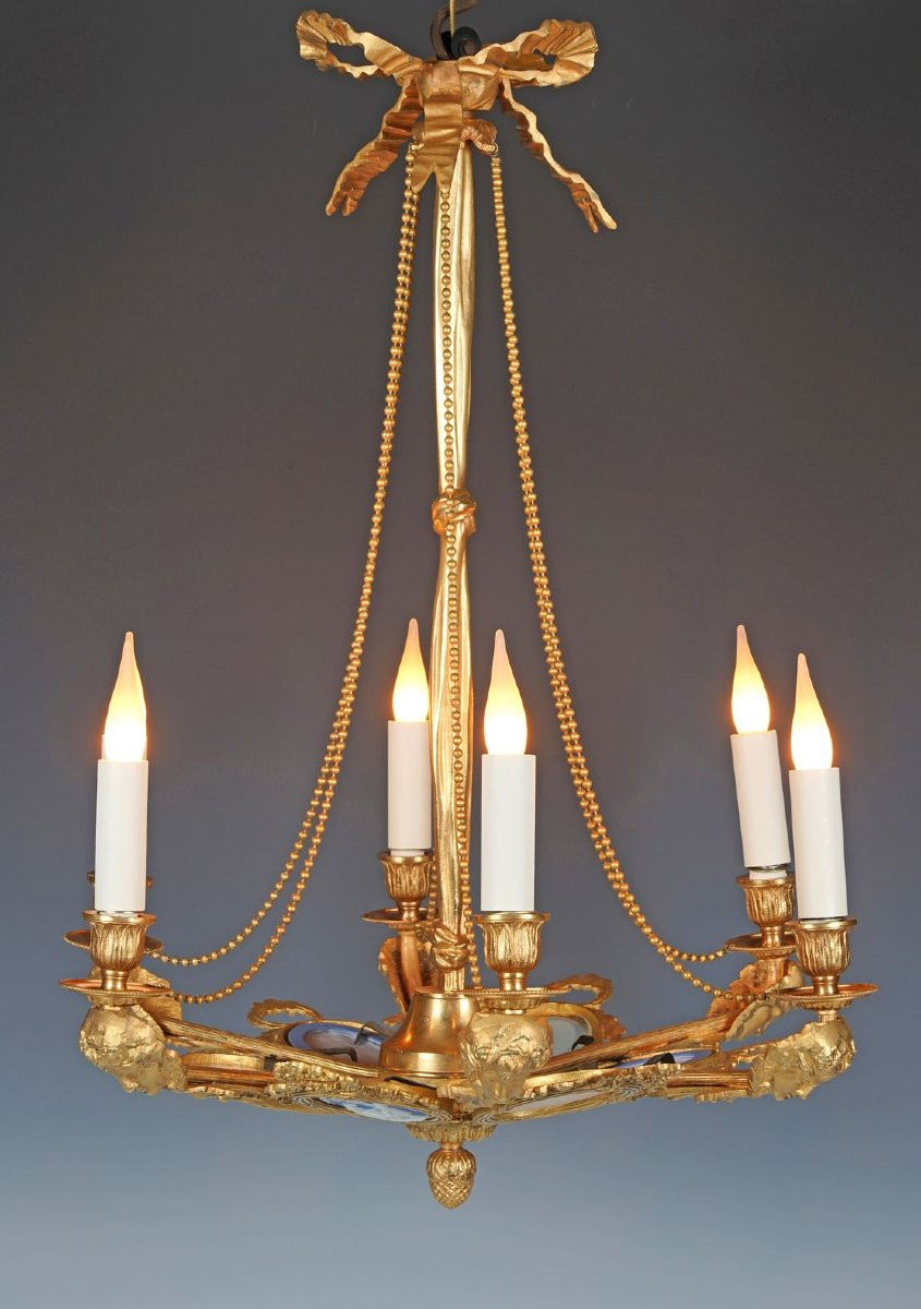 Gagneau, Lustre aux Médaillons, France, Circa 1890-photo-3