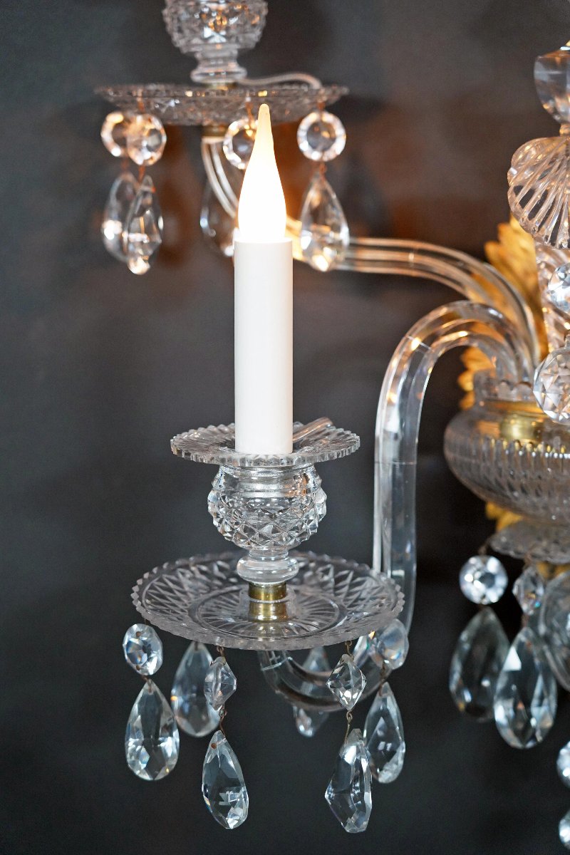 Baccarat, Set Of Four Crystal Wall-lights, France, Circa 1950-photo-3