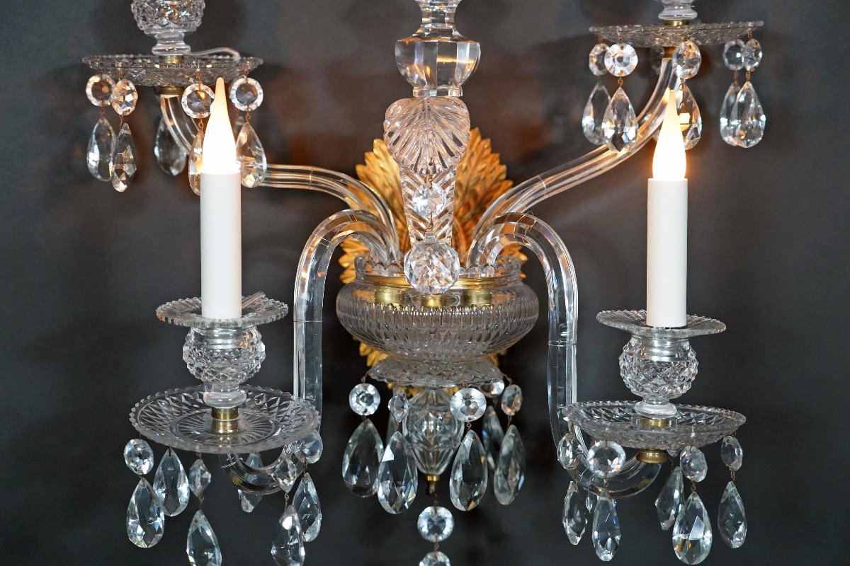 Baccarat, Set Of Four Crystal Wall-lights, France, Circa 1950-photo-4