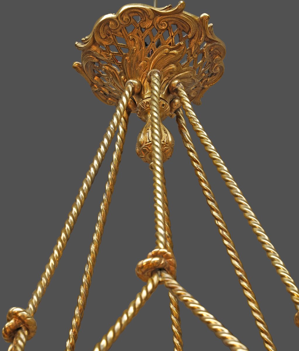 E. Soleau, "poppy" Chandelier, France, Circa 1900-photo-5