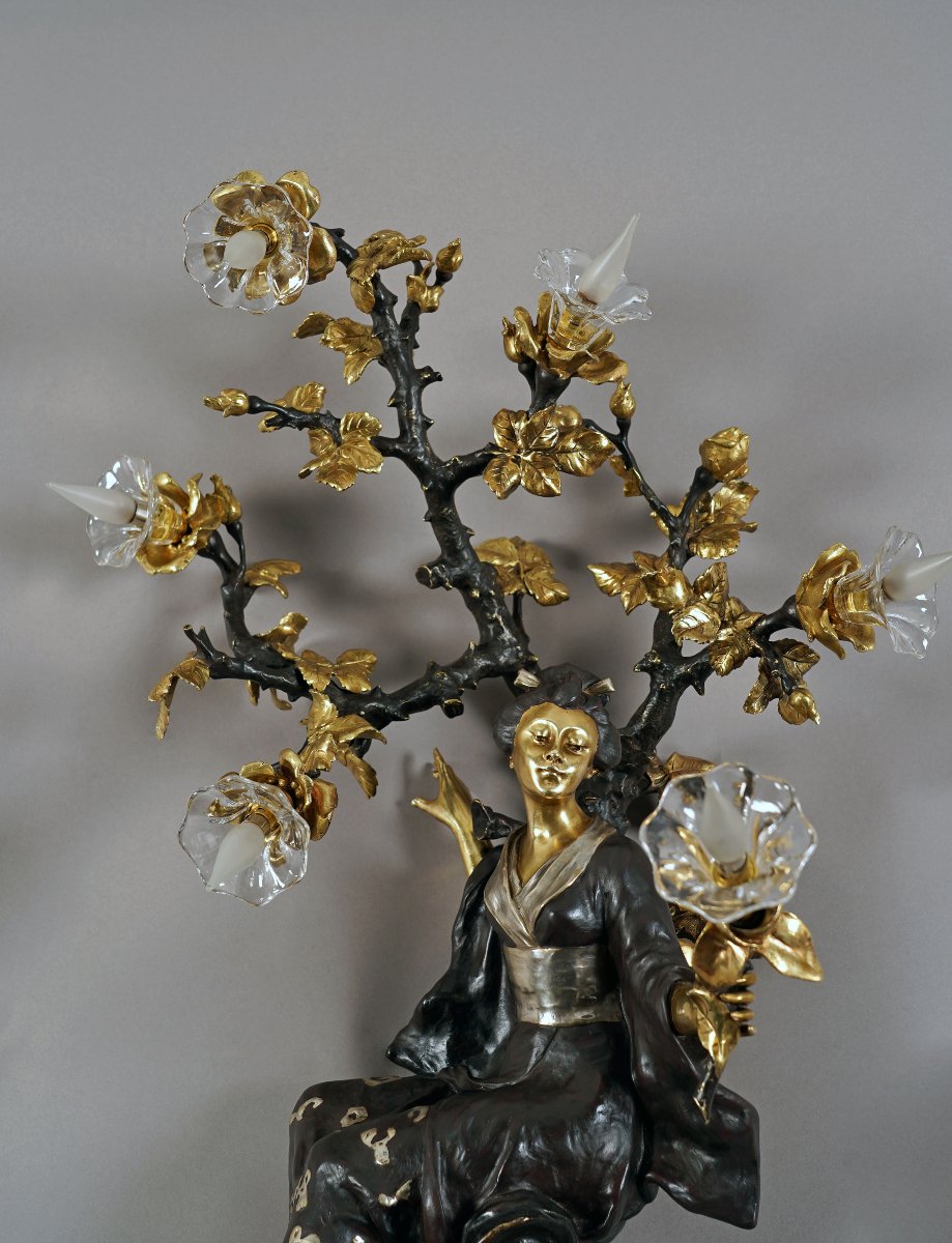 Raingo Frères, "the Geisha" Wall-light, France, Circa 1860-photo-2