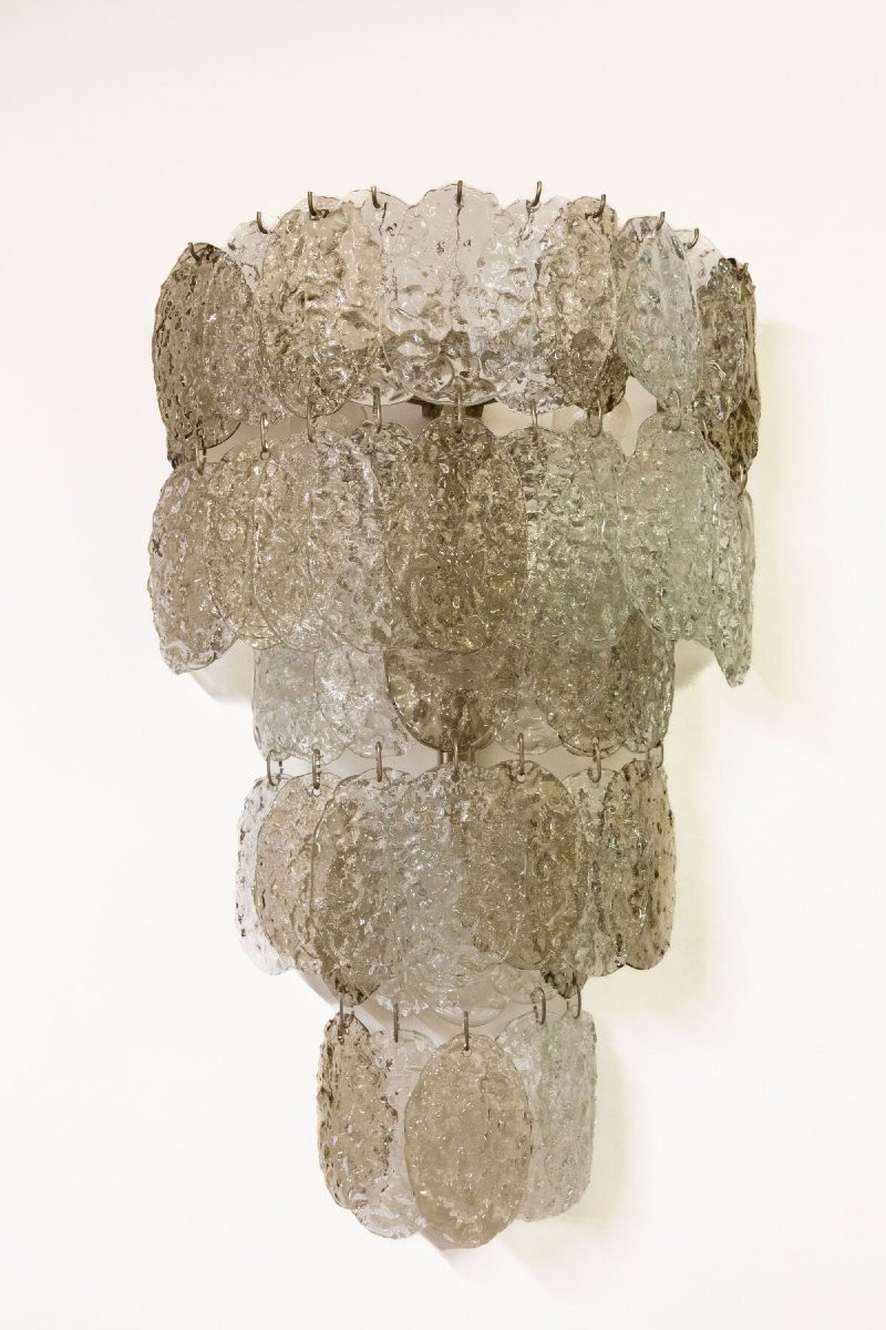 Gino Vistosi, Pair Of Cascading Wall Sconces, Italy, Circa 1970-photo-2