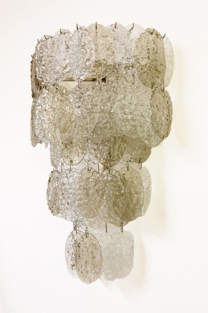 Gino Vistosi, Pair Of Cascading Wall Sconces, Italy, Circa 1970-photo-3