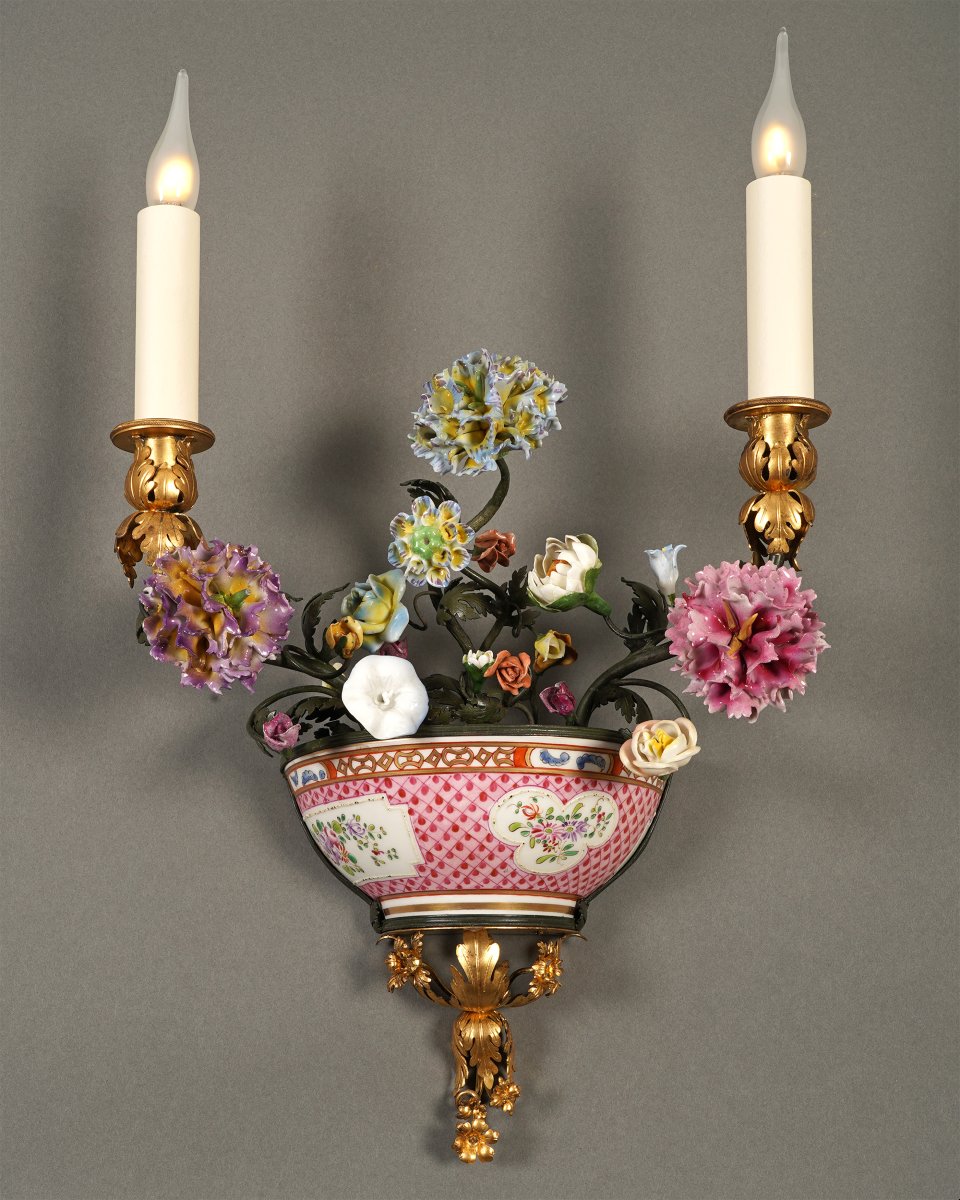 l'Escalier De Cristal, Pair Of "floral" Wall-lights, France, Circa 1890-photo-2