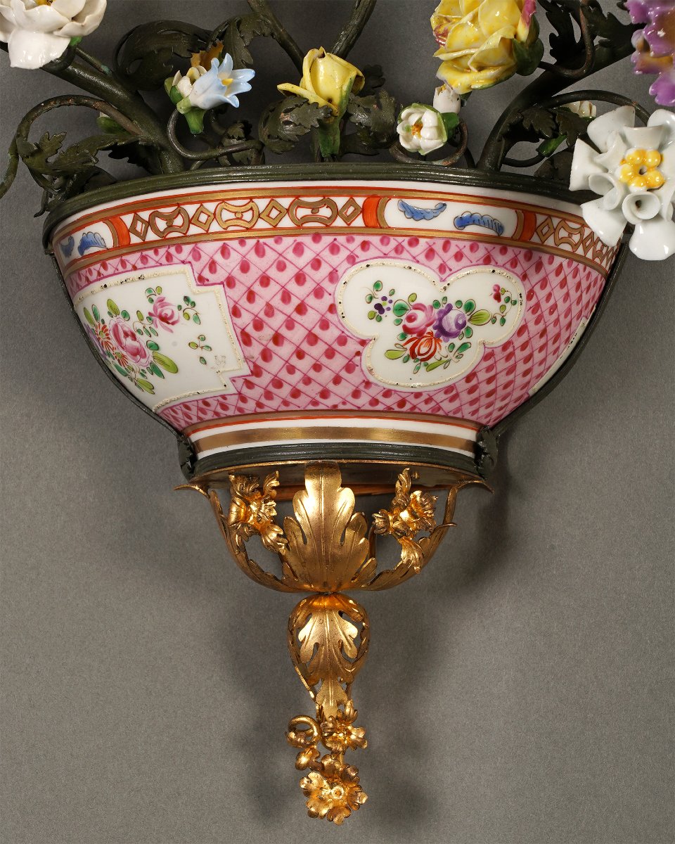 l'Escalier De Cristal, Pair Of "floral" Wall-lights, France, Circa 1890-photo-1