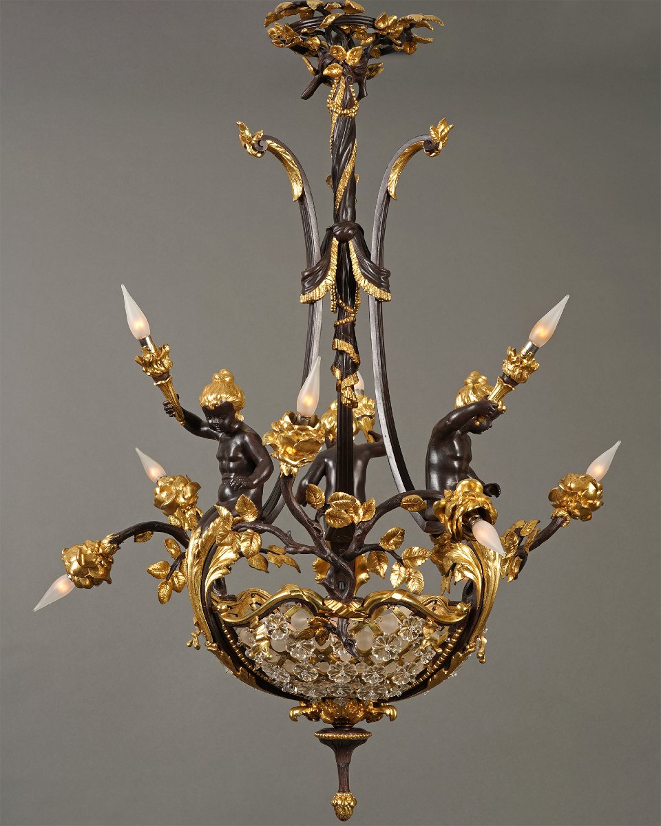 Boin-Masson, Lustre "aux Amours", France, Circa 1880-photo-4