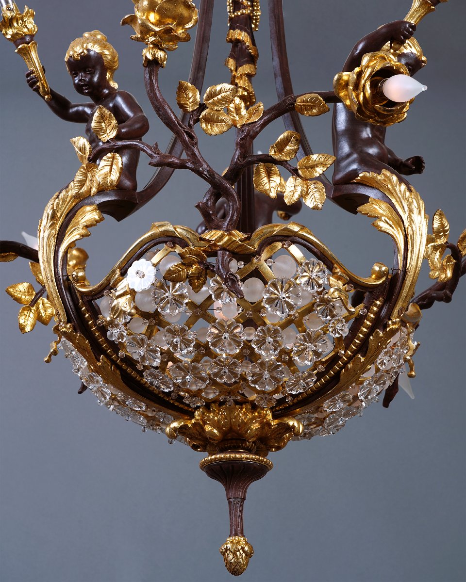 Boin-Masson, Lustre "aux Amours", France, Circa 1880-photo-1