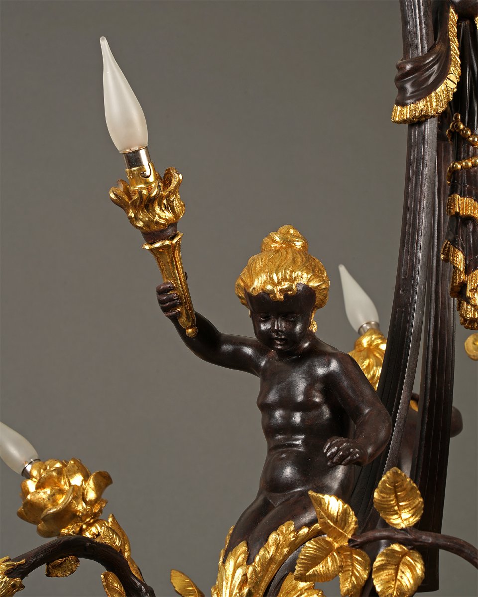Boin-Masson, Lustre "aux Amours", France, Circa 1880-photo-2