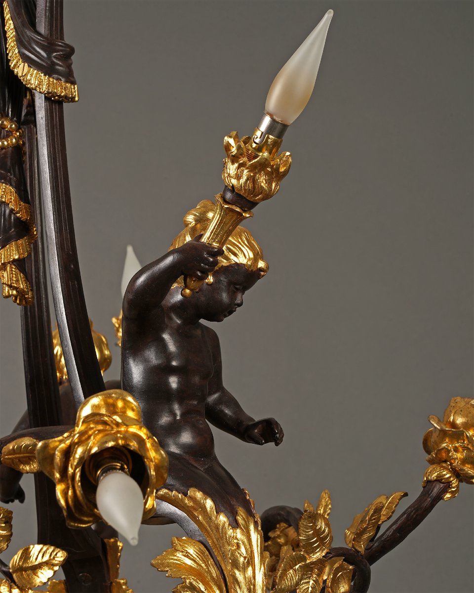Boin-Masson, Lustre "aux Amours", France, Circa 1880-photo-3