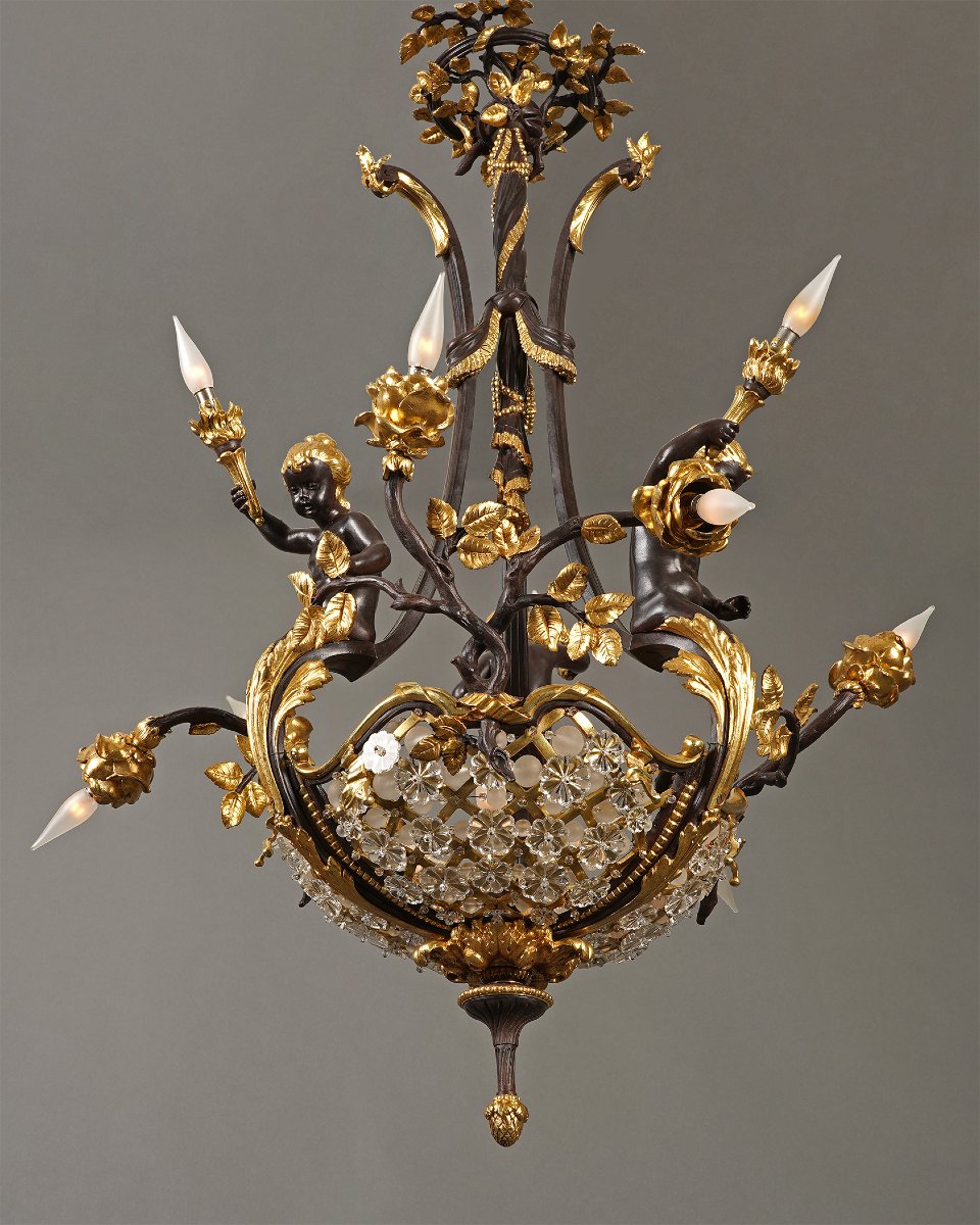 Boin-Masson, Lustre "aux Amours", France, Circa 1880-photo-5