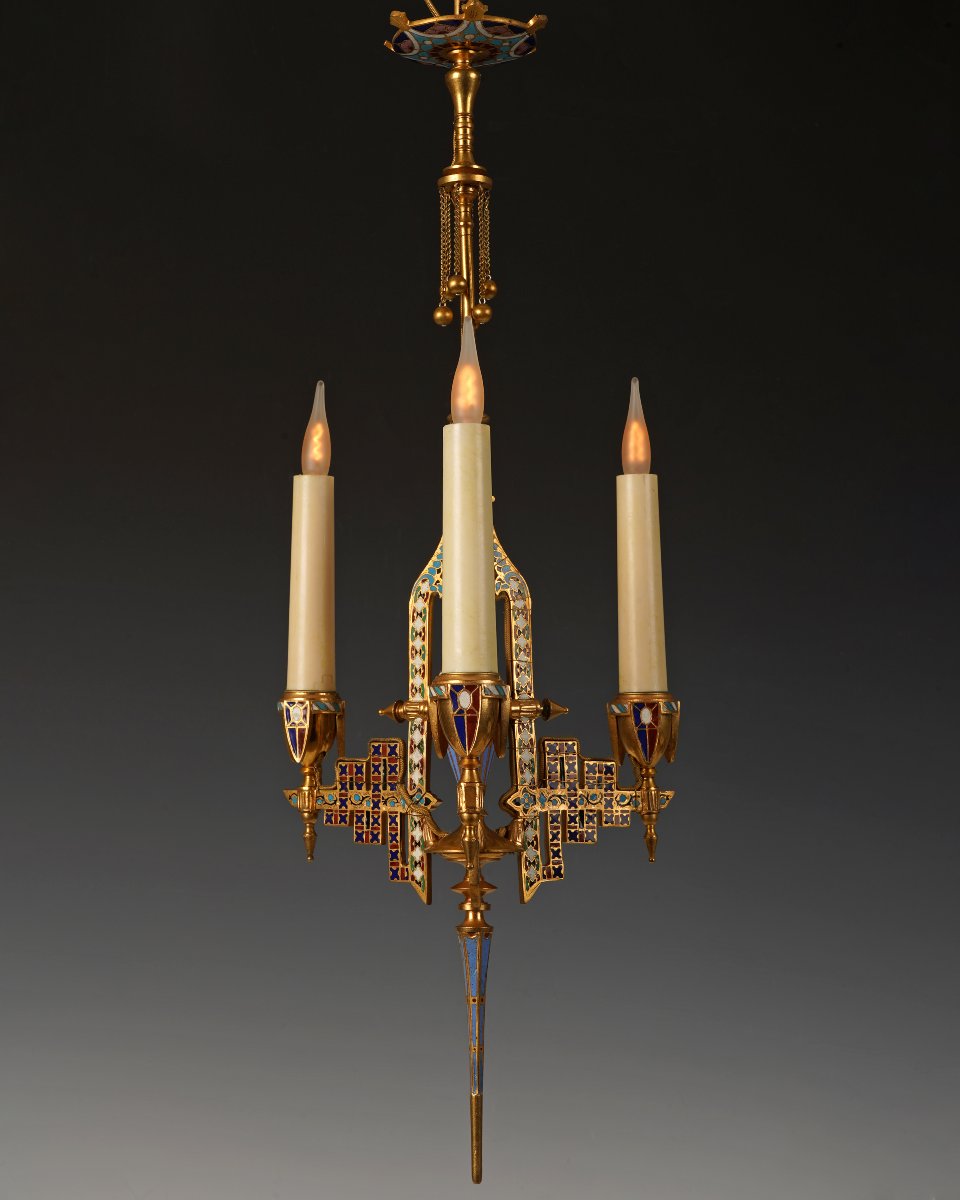 F. Barbedienne, Neo-byzantine Chandelier, France, Circa 1880-photo-2