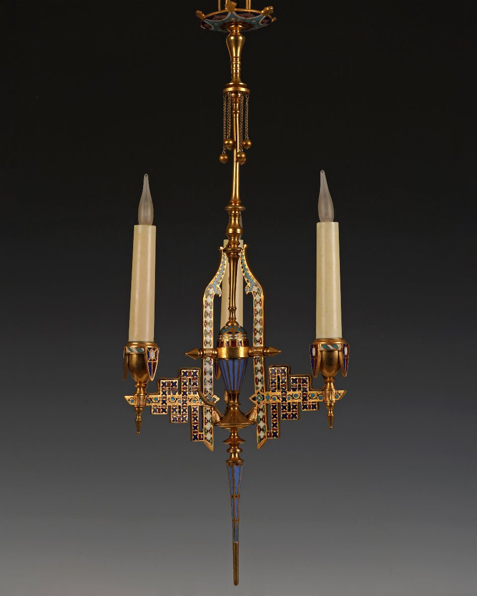 F. Barbedienne, Neo-byzantine Chandelier, France, Circa 1880-photo-4