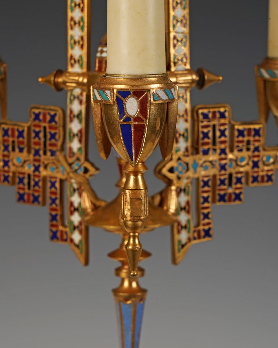 F. Barbedienne, Neo-byzantine Chandelier, France, Circa 1880-photo-2
