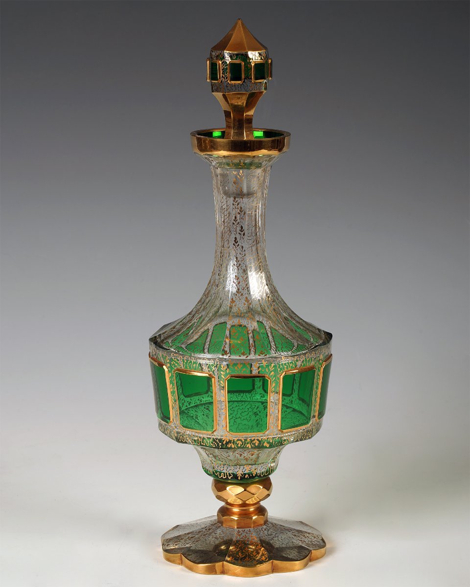 Cristallerie Moser, Paire de Carafes, Bohême, circa 1890-photo-3