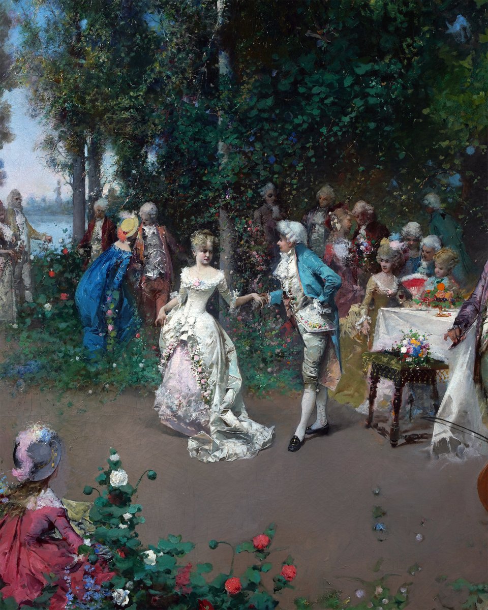 G. Simoni, Pair Of Paintings "les Fêtes Galantes", Paris, 1881-photo-2