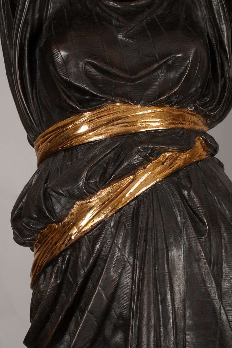 M. Moreau And Val d'Osne, Pair Of "nubian" Torcheres, France, Late 19th Century-photo-2