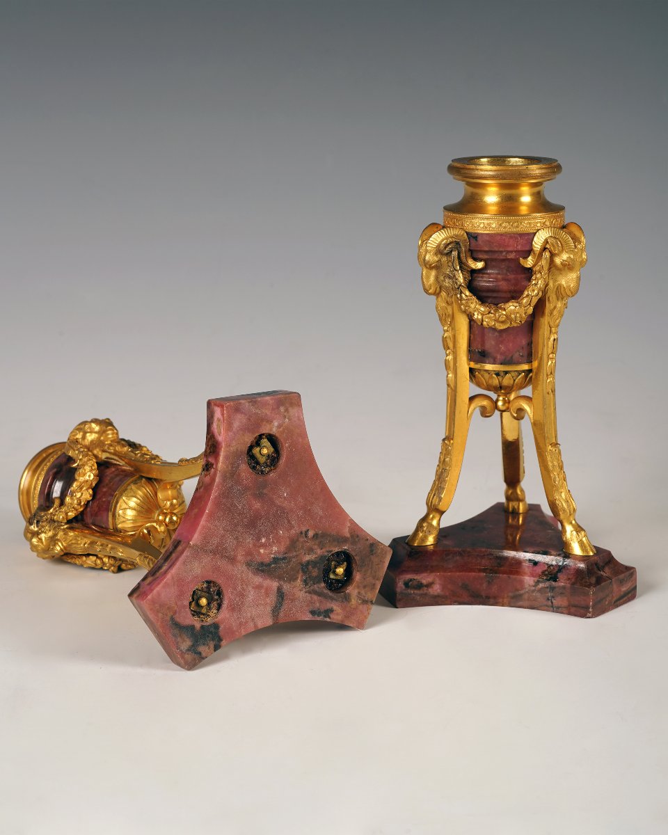 Paire de Bougeoirs "aux Béliers", France, circa 1870-photo-3