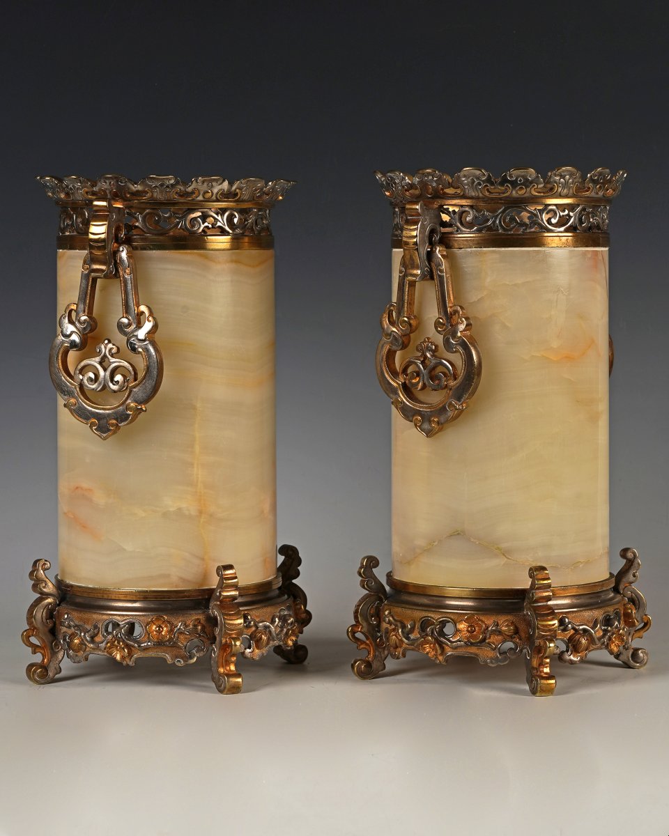 E. Cornu, Paire de Vases rouleaux, France, circa 1870-photo-2