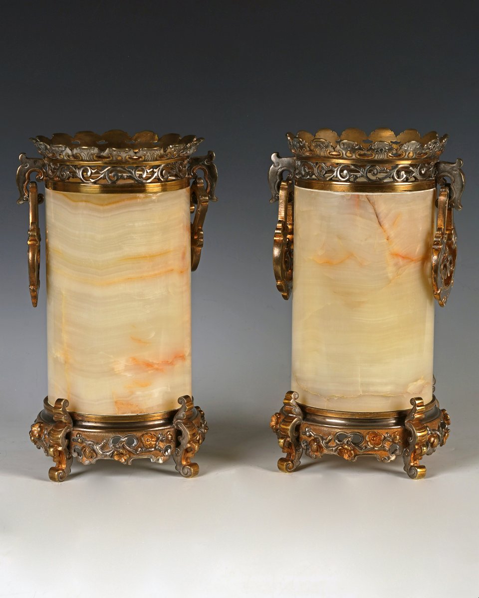 E. Cornu, Paire de Vases rouleaux, France, circa 1870-photo-4