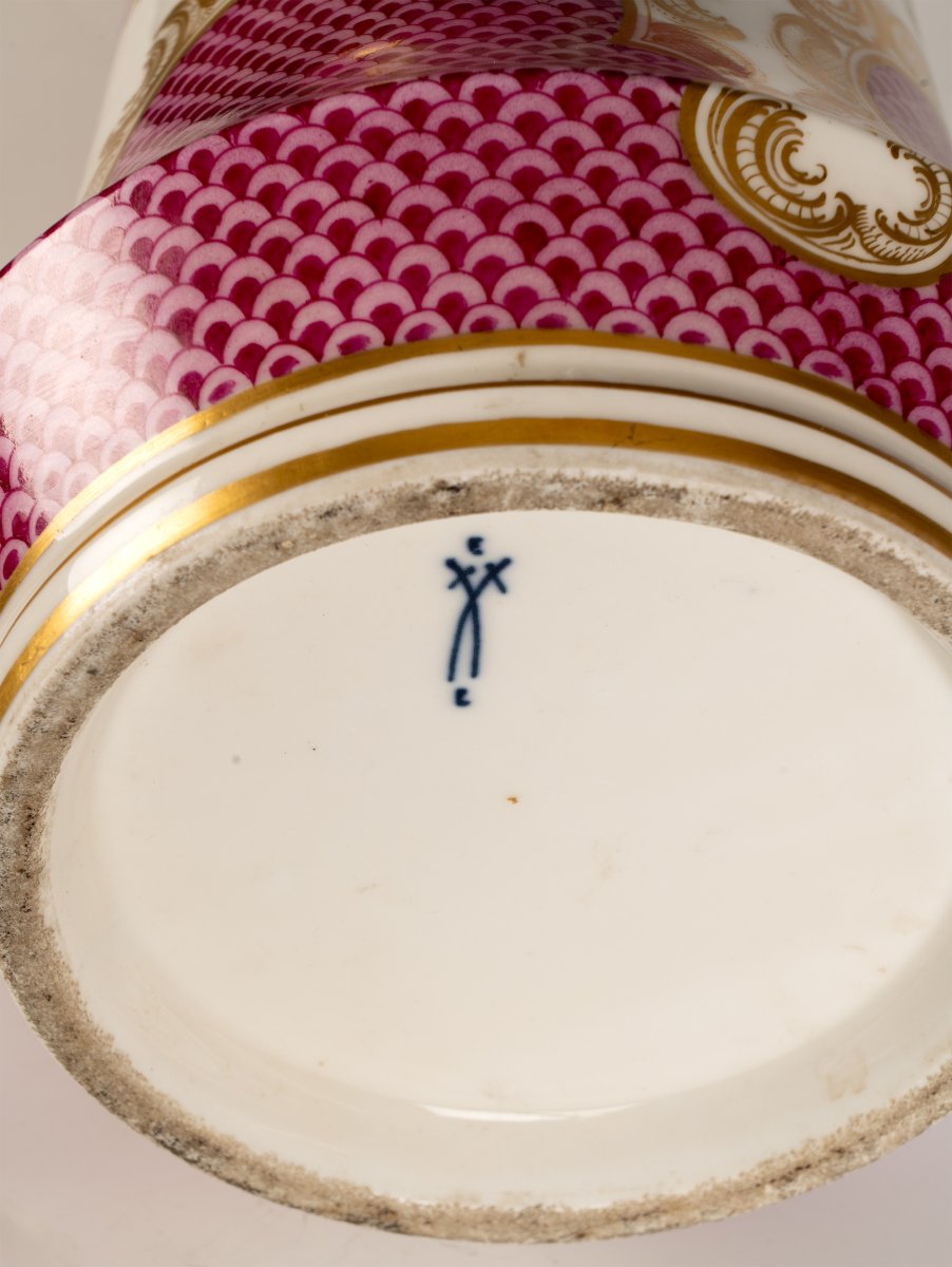 Manufacture de Meissen, Paire de Vases cornets, Allemagne, Circa 1880-photo-1